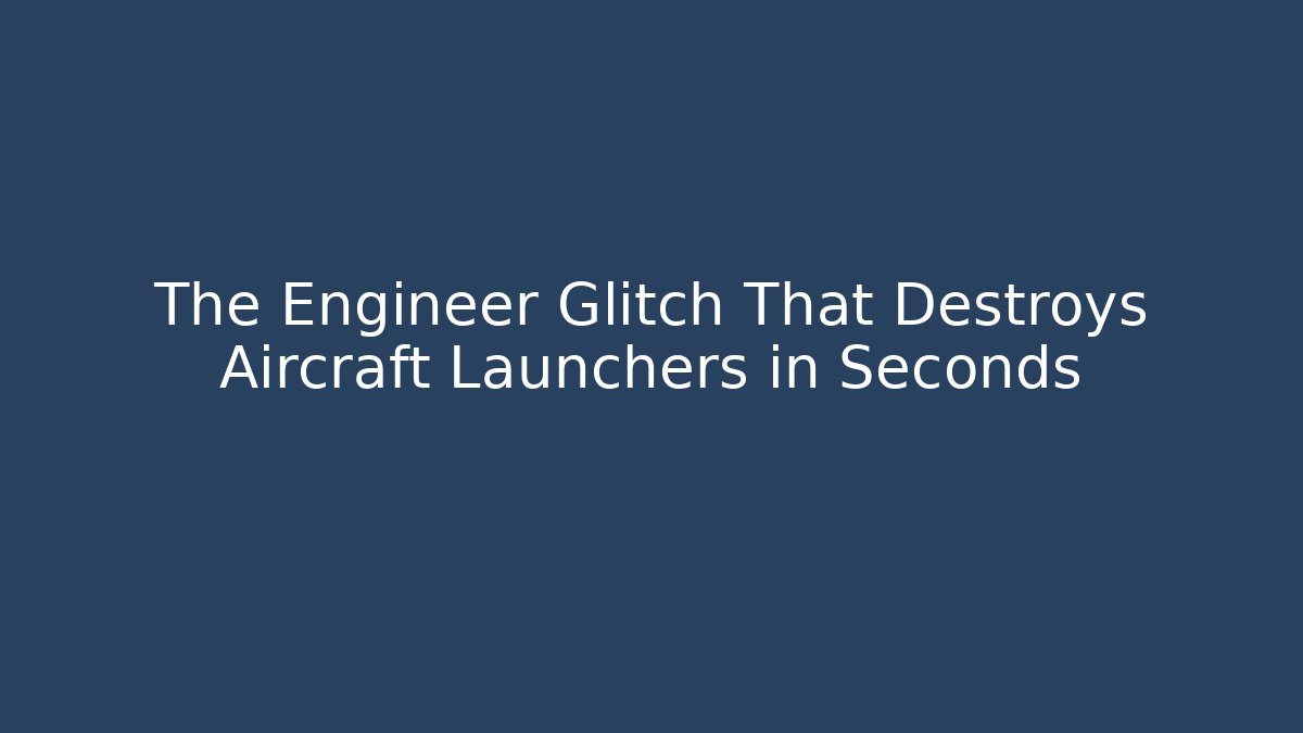 The Engineer Glitch That Destroys Aircraft Launchers in Seconds