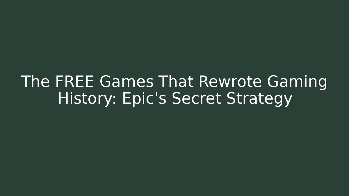The FREE Games That Rewrote Gaming History: Epic's Secret Strategy