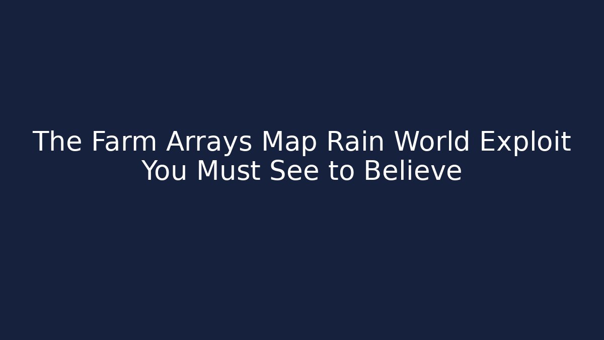The Farm Arrays Map Rain World Exploit You Must See to Believe