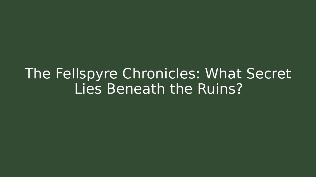 The Fellspyre Chronicles: What Secret Lies Beneath the Ruins?