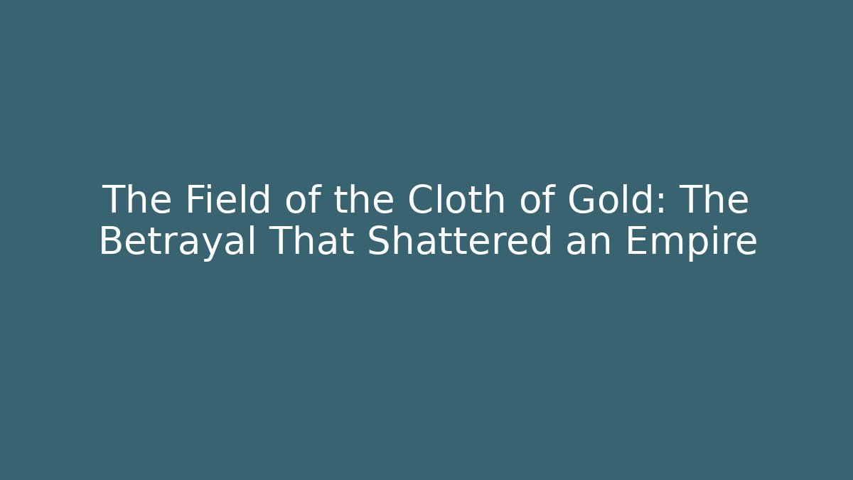 The Field of the Cloth of Gold: The Betrayal That Shattered an Empire