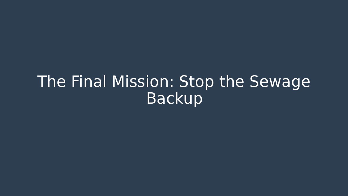 The Final Mission: Stop the Sewage Backup