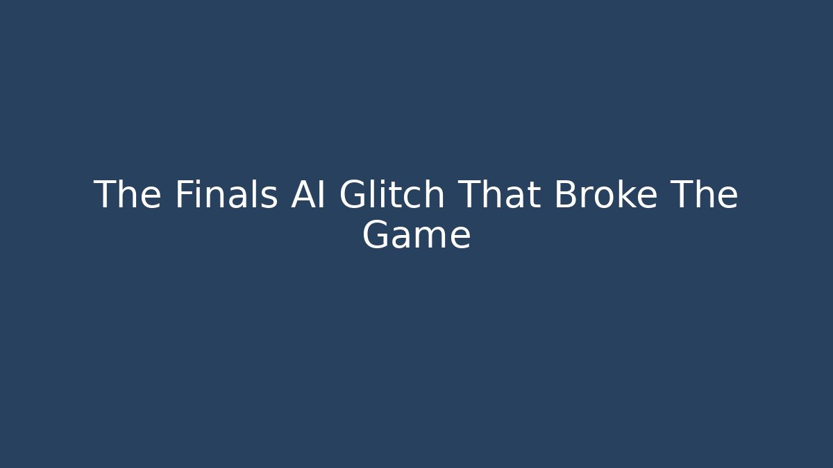 The Finals AI Glitch That Broke The Game