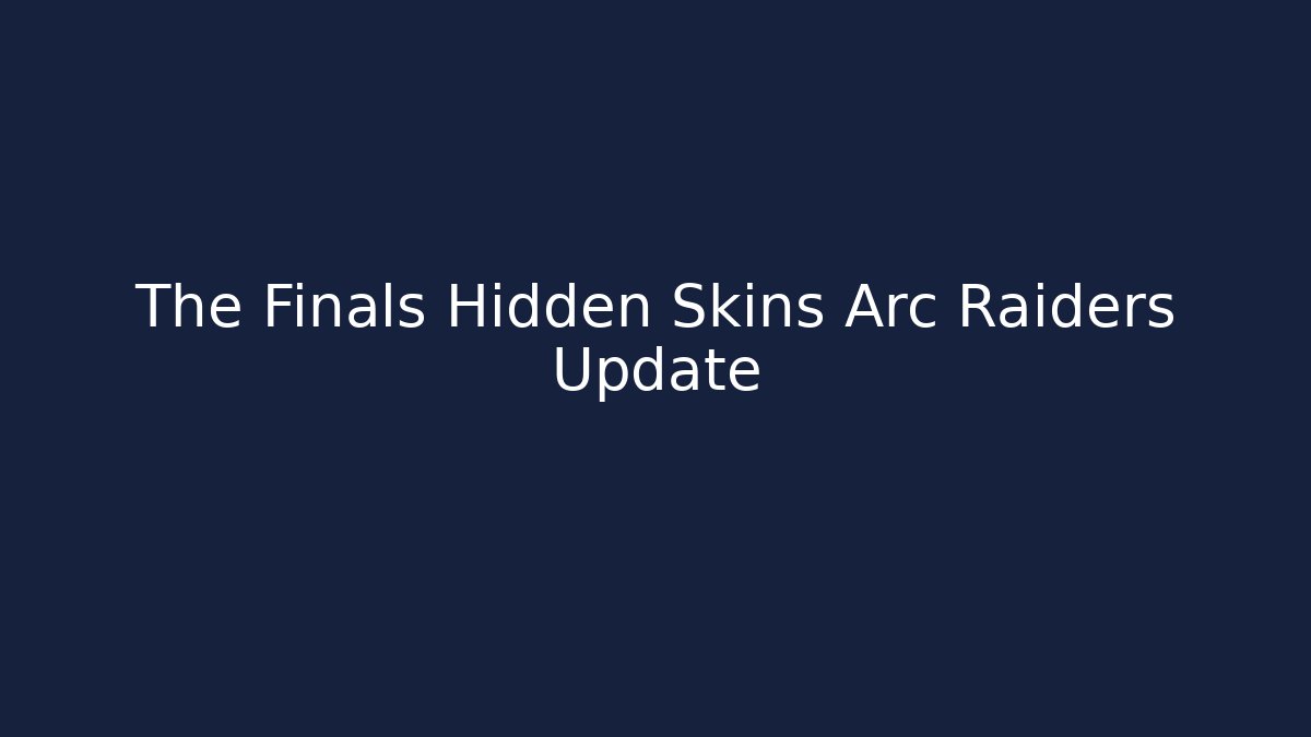 The Finals Hidden Skins Arc Raiders Update