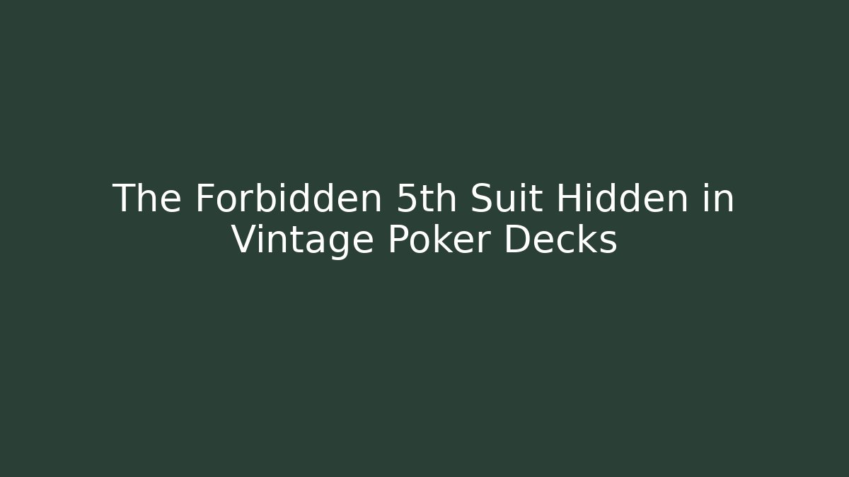 The Forbidden 5th Suit Hidden in Vintage Poker Decks