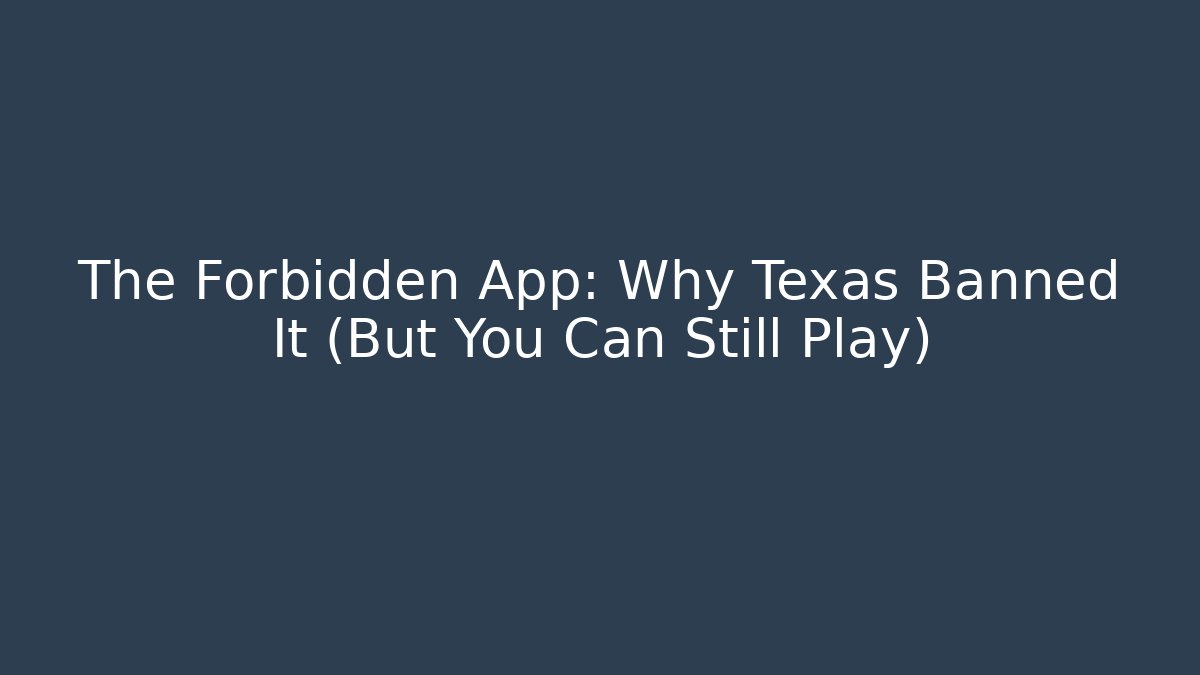 The Forbidden App: Why Texas Banned It (But You Can Still Play)