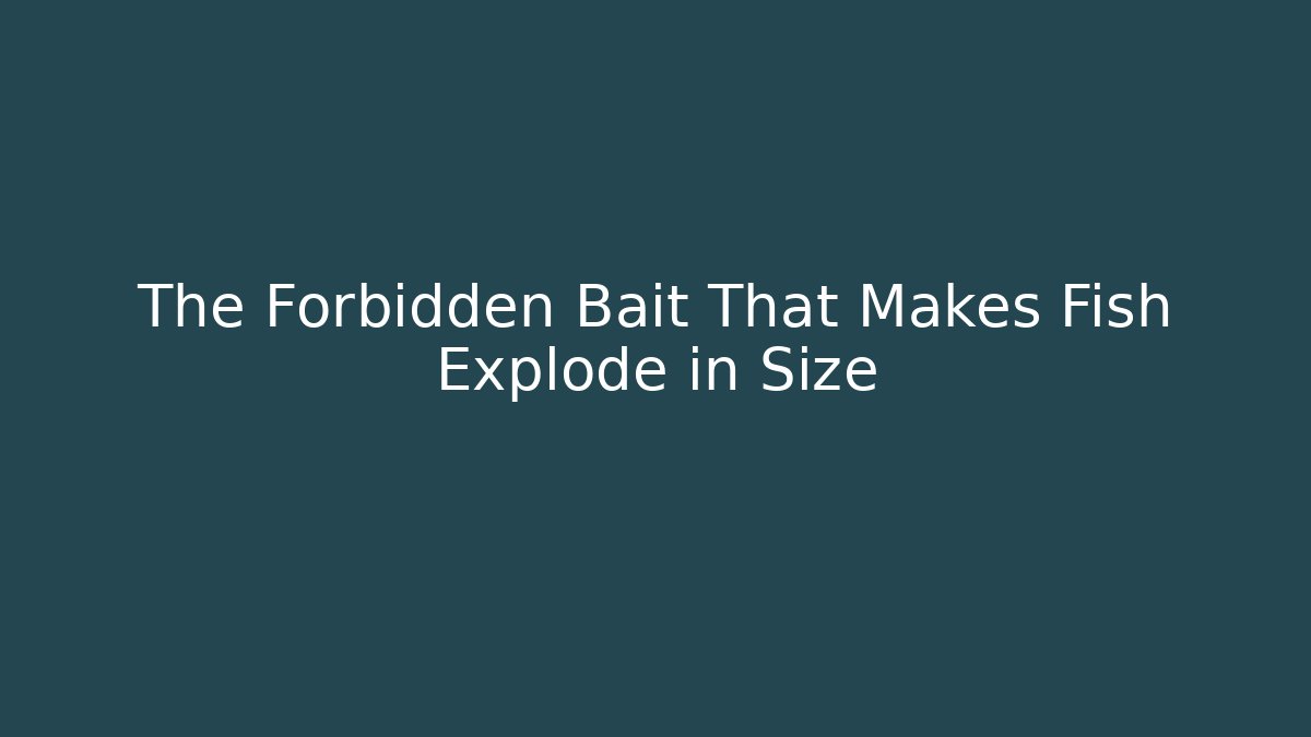 The Forbidden Bait That Makes Fish Explode in Size