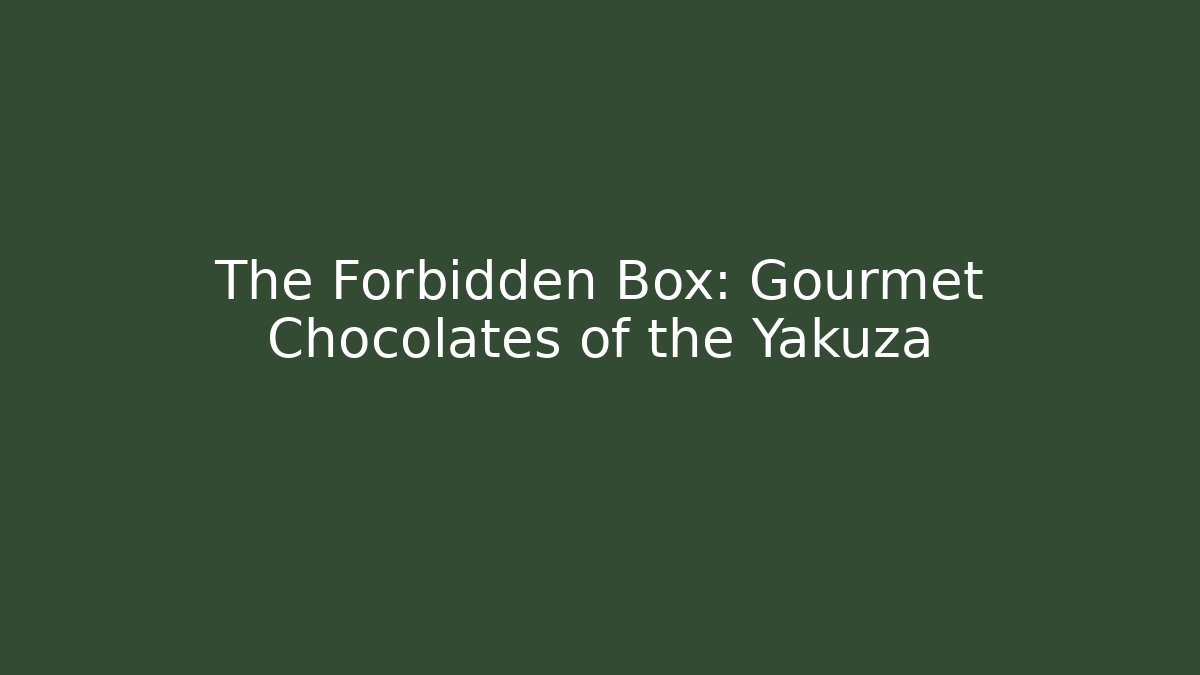 The Forbidden Box: Gourmet Chocolates of the Yakuza