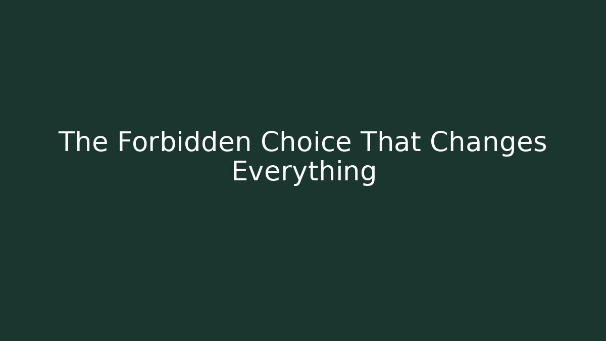 The Forbidden Choice That Changes Everything - Critter Realm