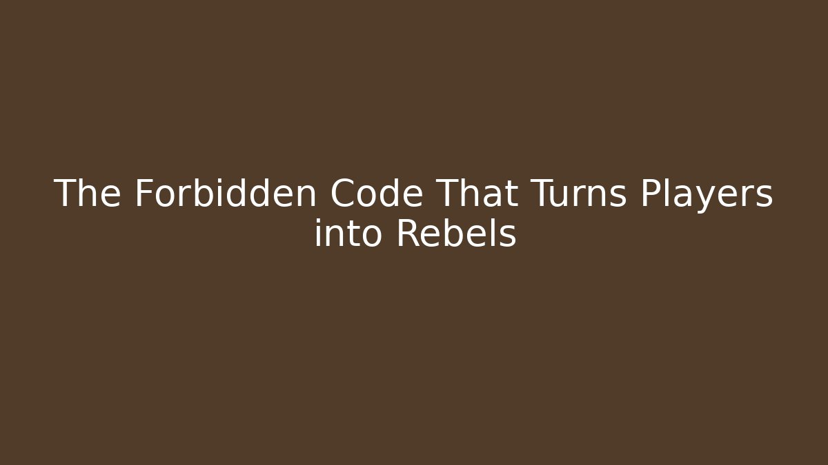 The Forbidden Code That Turns Players into Rebels - Critter Realm