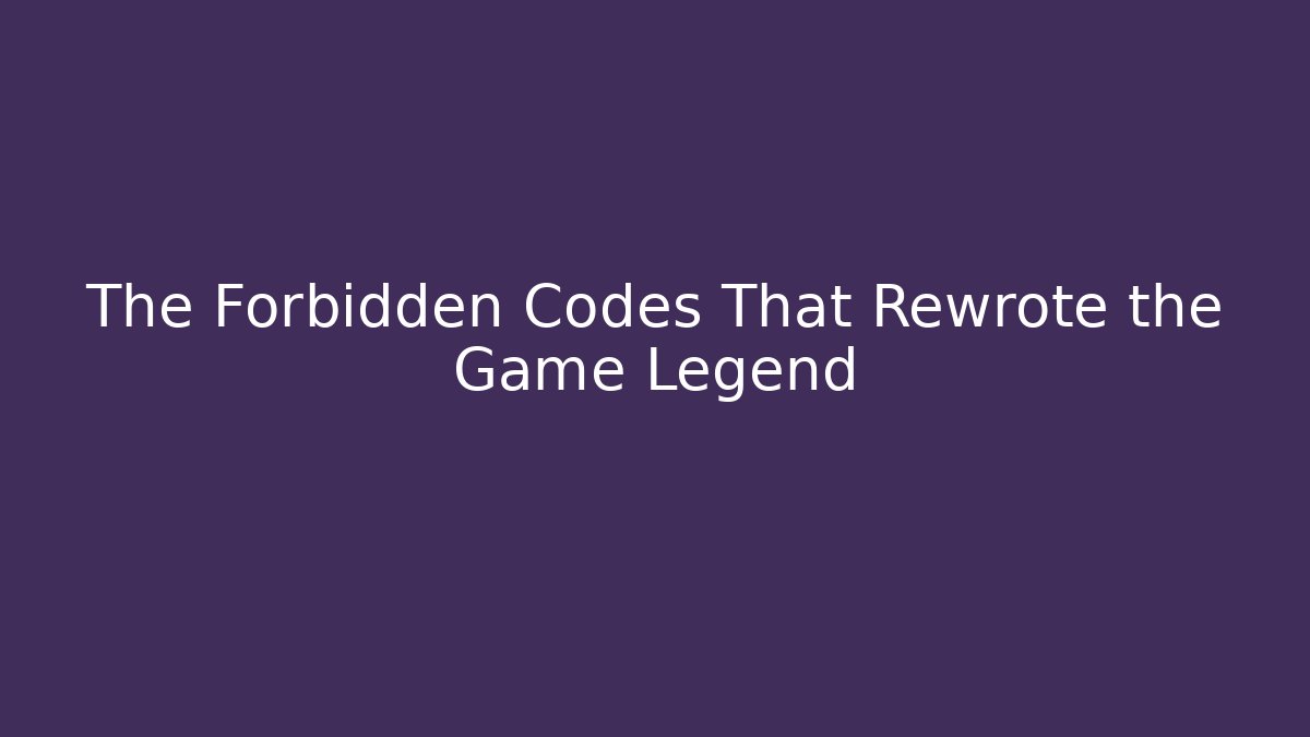 The Forbidden Codes That Rewrote the Game Legend