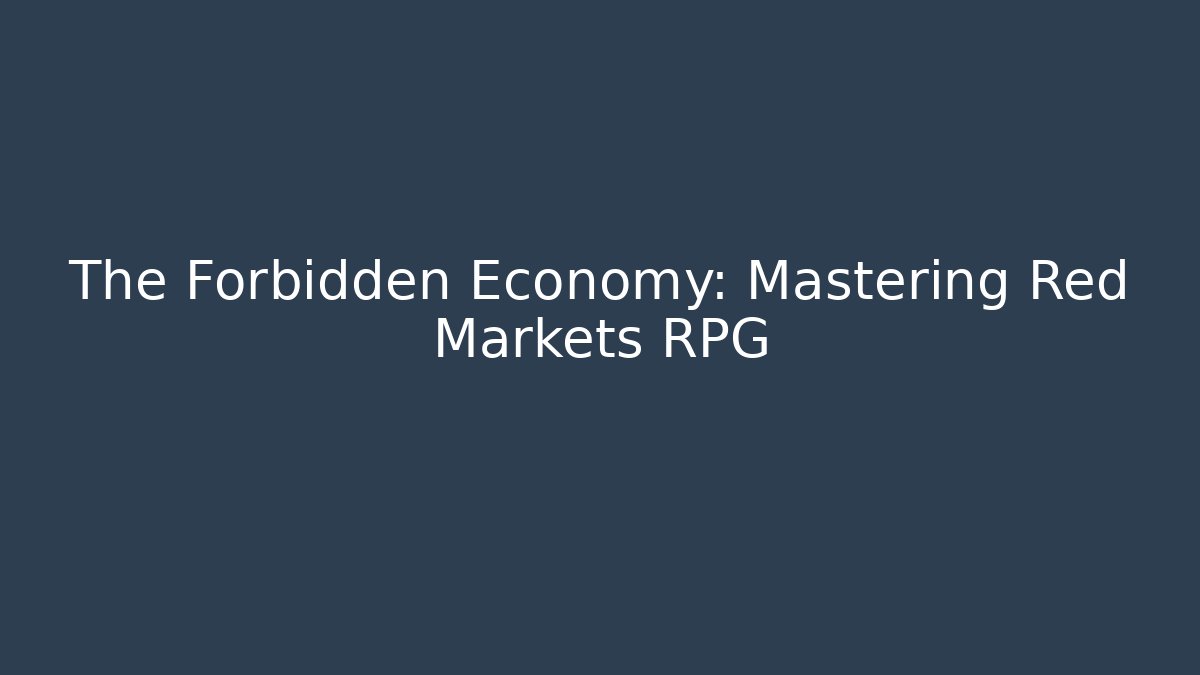 The Forbidden Economy: Mastering Red Markets RPG