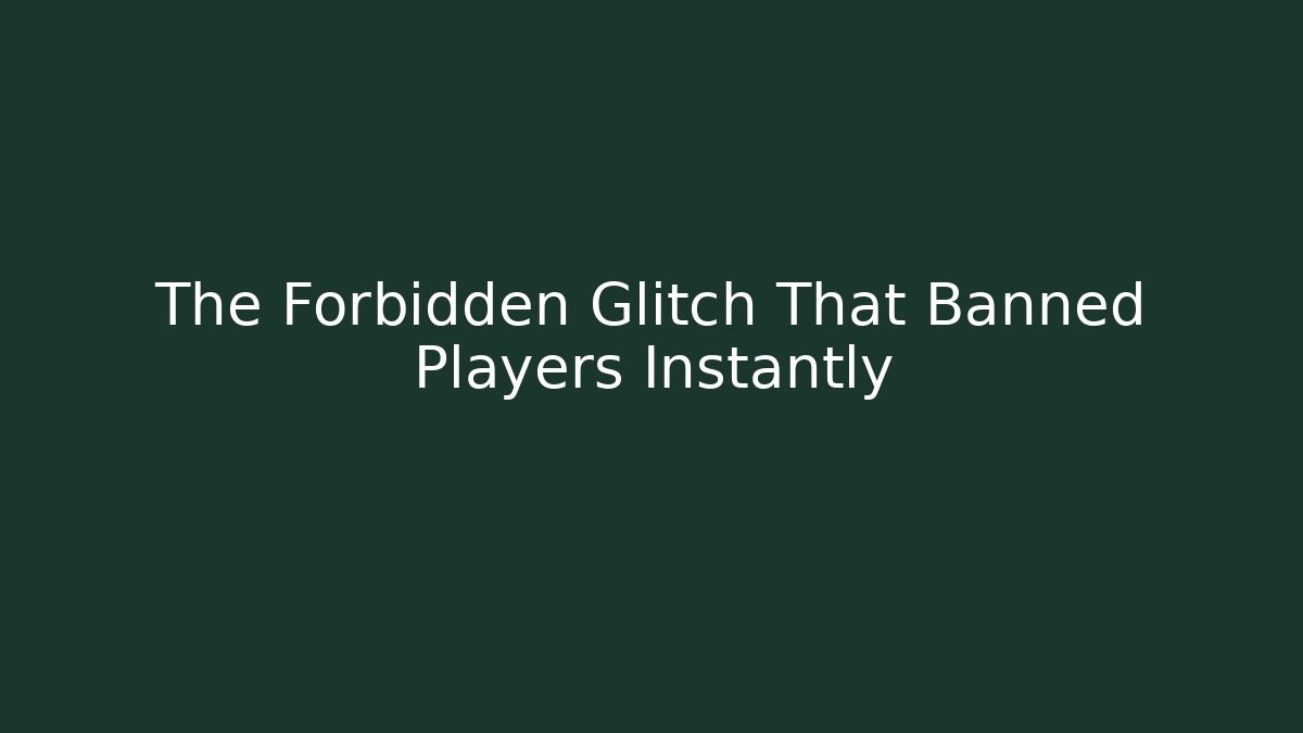 The Forbidden Glitch That Banned Players Instantly - Critter Realm