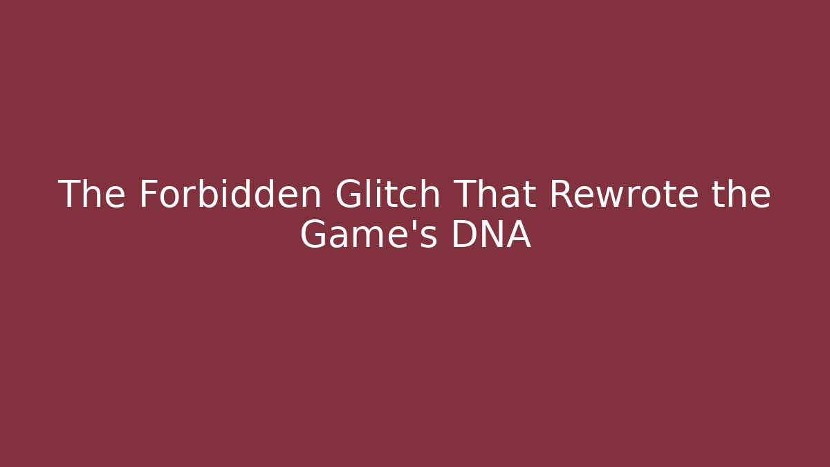 The Forbidden Glitch That Rewrote the Game's DNA - Critter Realm