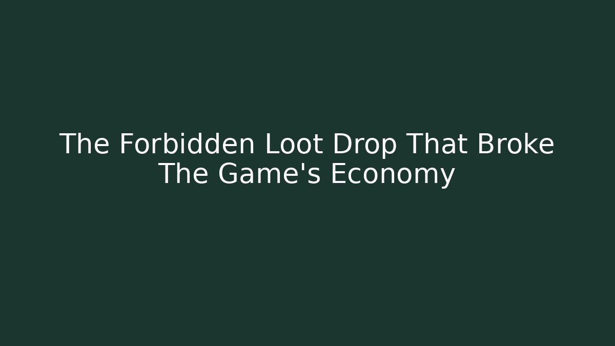 The Forbidden Loot Drop That Broke The Game’s Economy