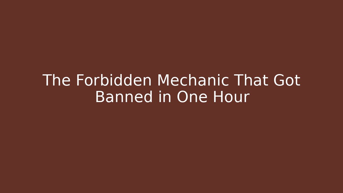The Forbidden Mechanic That Got Banned in One Hour - Critter Realm