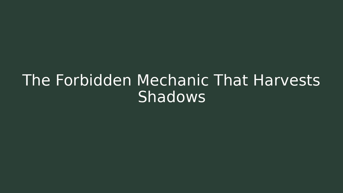 The Forbidden Mechanic That Harvests Shadows