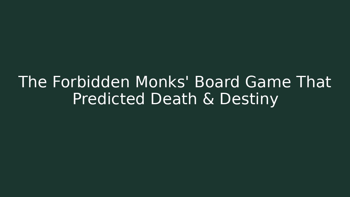 The Forbidden Monks' Board Game That Predicted Death & Destiny - Critter Realm