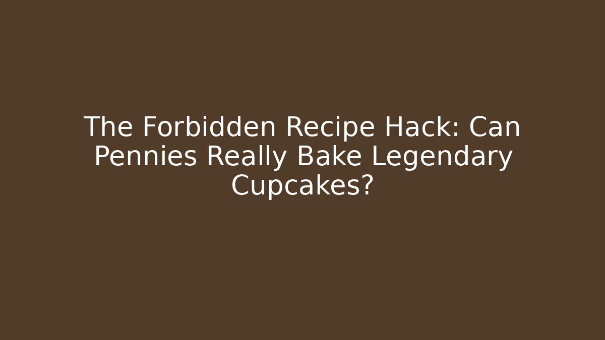 The Forbidden Recipe Hack: Can Pennies Really Bake Legendary Cupcakes?