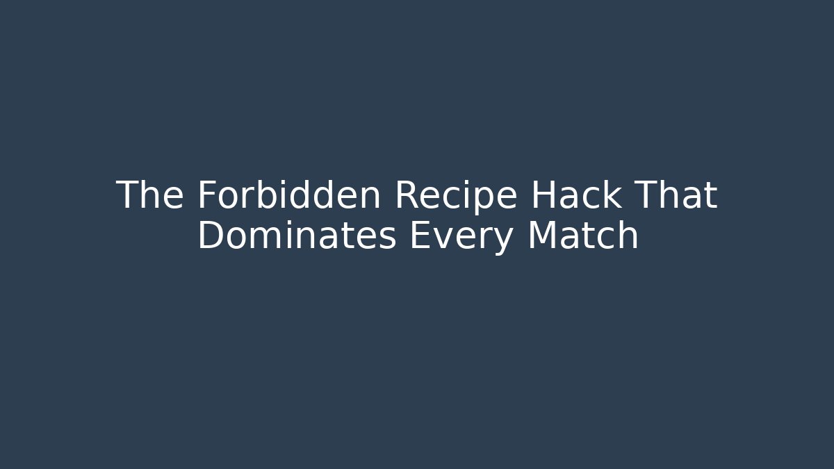 The Forbidden Recipe Hack That Dominates Every Match - Critter Realm
