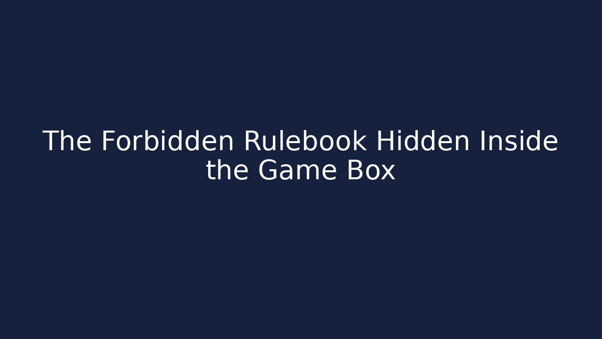 The Forbidden Rulebook Hidden Inside the Game Box
