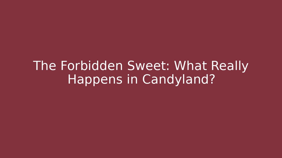 The Forbidden Sweet: What Really Happens in Candyland?