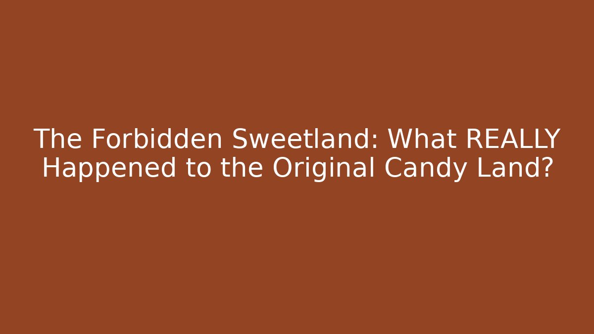The Forbidden Sweetland: What REALLY Happened to the Original Candy Land?