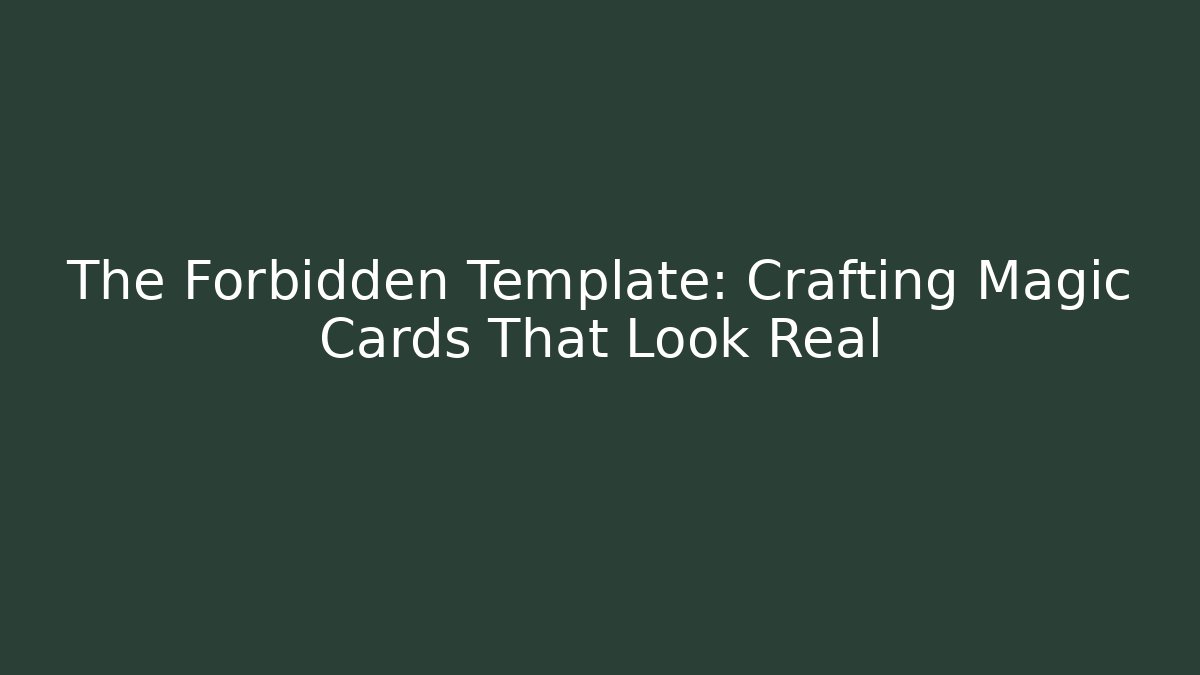 The Forbidden Template: Crafting Magic Cards That Look Real