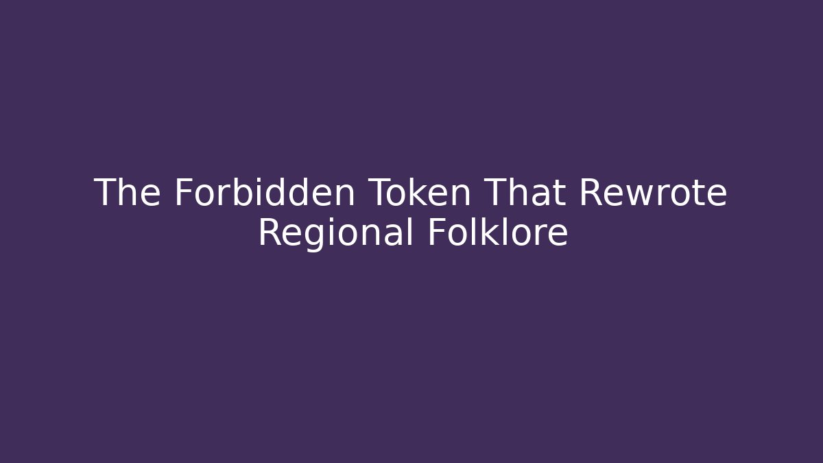 The Forbidden Token That Rewrote Regional Folklore