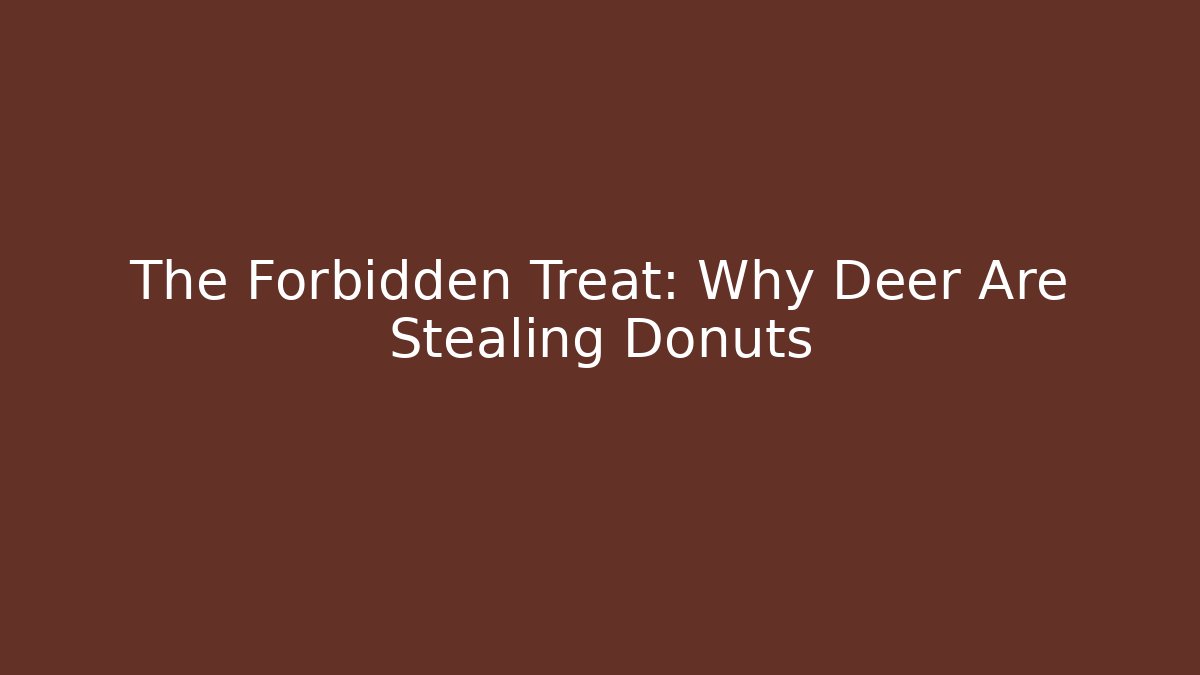 The Forbidden Treat: Why Deer Are Stealing Donuts