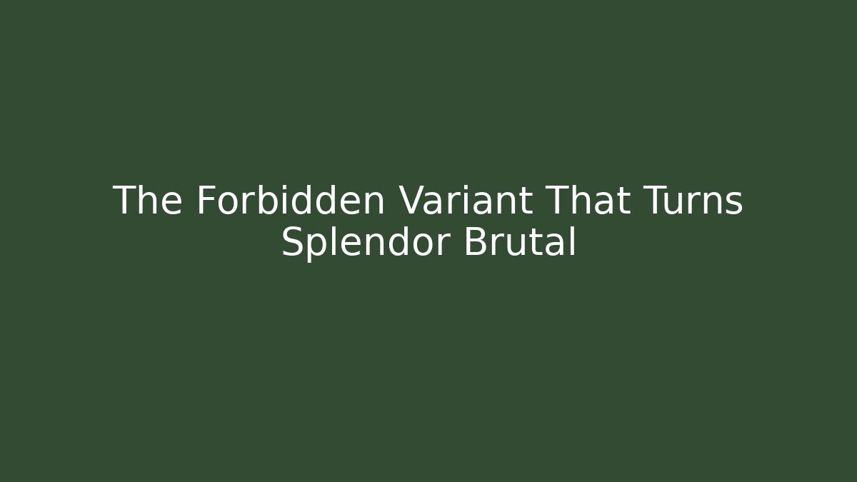 The Forbidden Variant That Turns Splendor Brutal