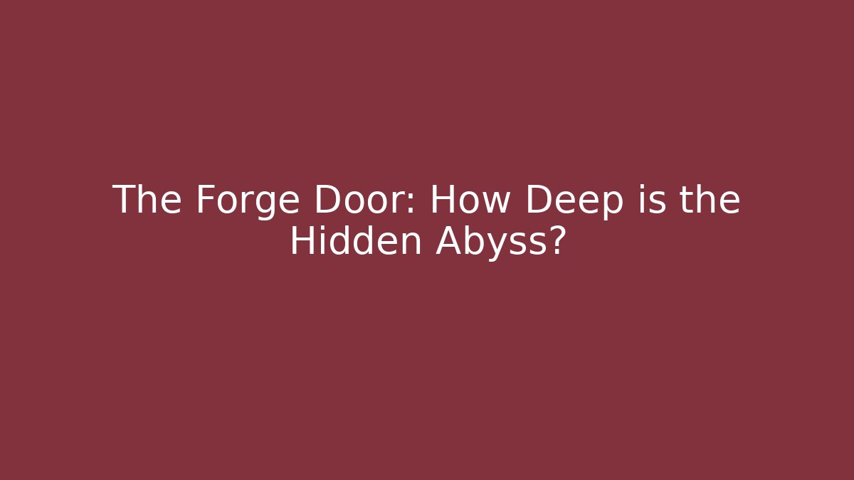 The Forge Door: How Deep is the Hidden Abyss? - Critter Realm