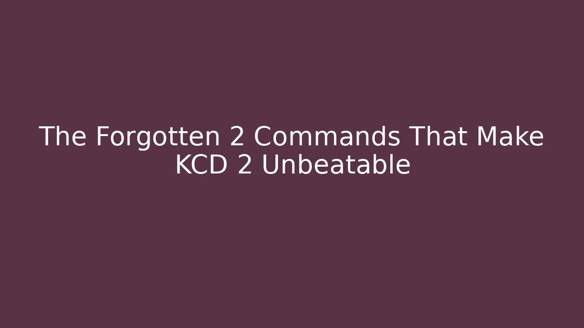 The Forgotten 2 Commands That Make KCD 2 Unbeatable
