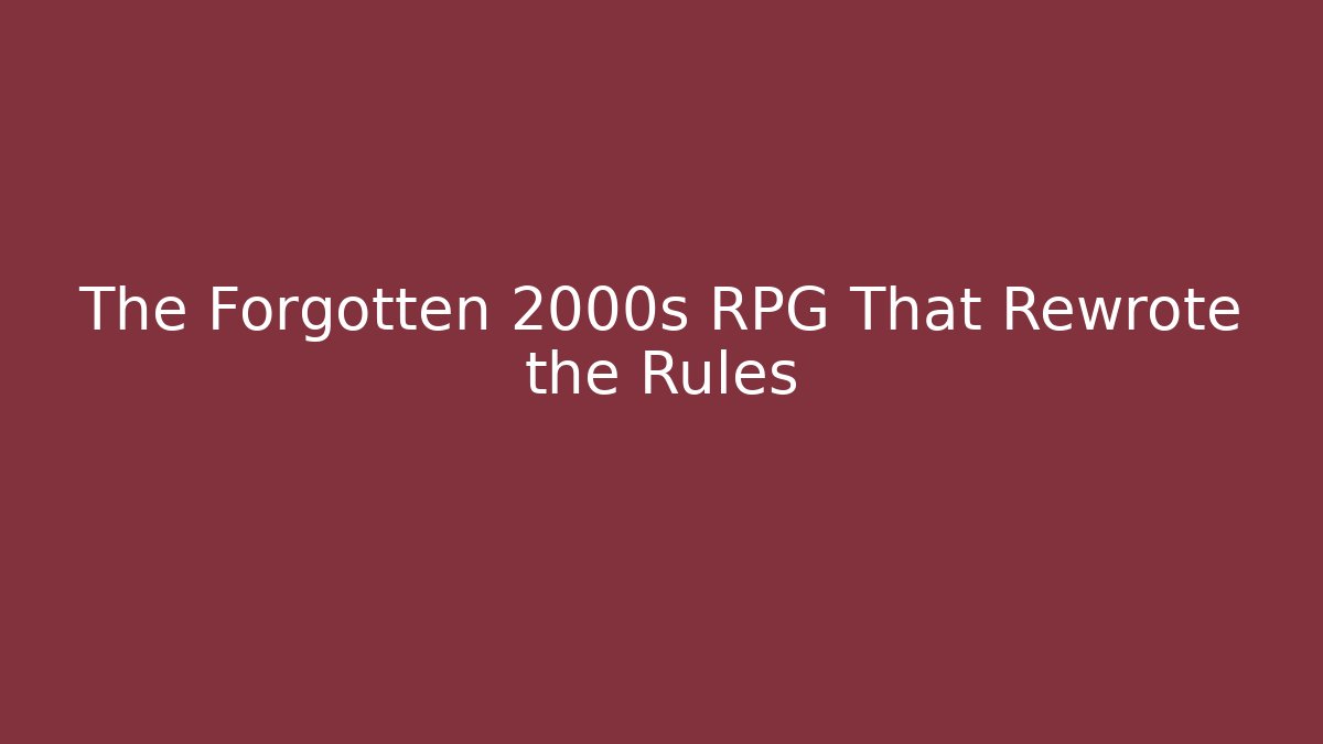 The Forgotten 2000s RPG That Rewrote the Rules - Critter Realm