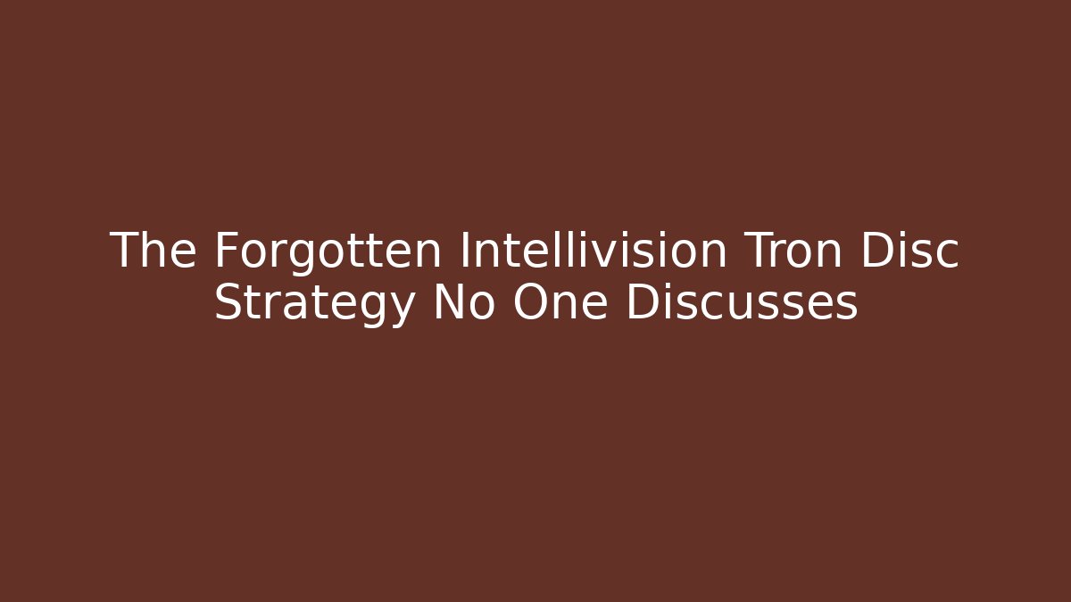 The Forgotten Intellivision Tron Disc Strategy No One Discusses - Critter Realm