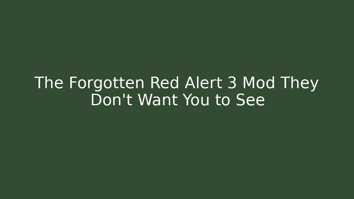 The Forgotten Red Alert 3 Mod They Don’t Want You to See