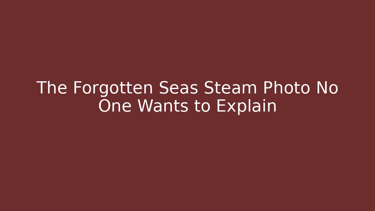 The Forgotten Seas Steam Photo No One Wants to Explain