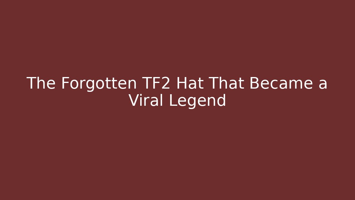 The Forgotten TF2 Hat That Became a Viral Legend