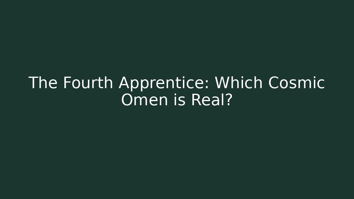 The Fourth Apprentice: Which Cosmic Omen is Real? - Critter Realm