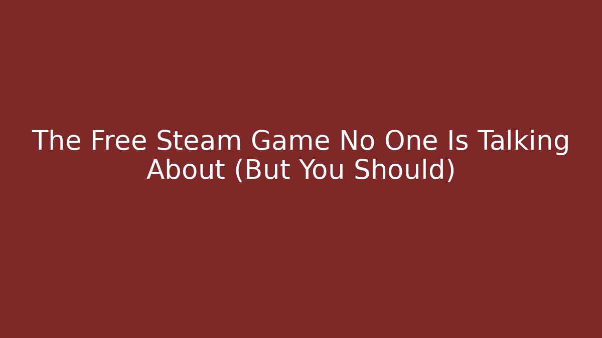 The Free Steam Game No One Is Talking About (But You Should) - Critter Realm