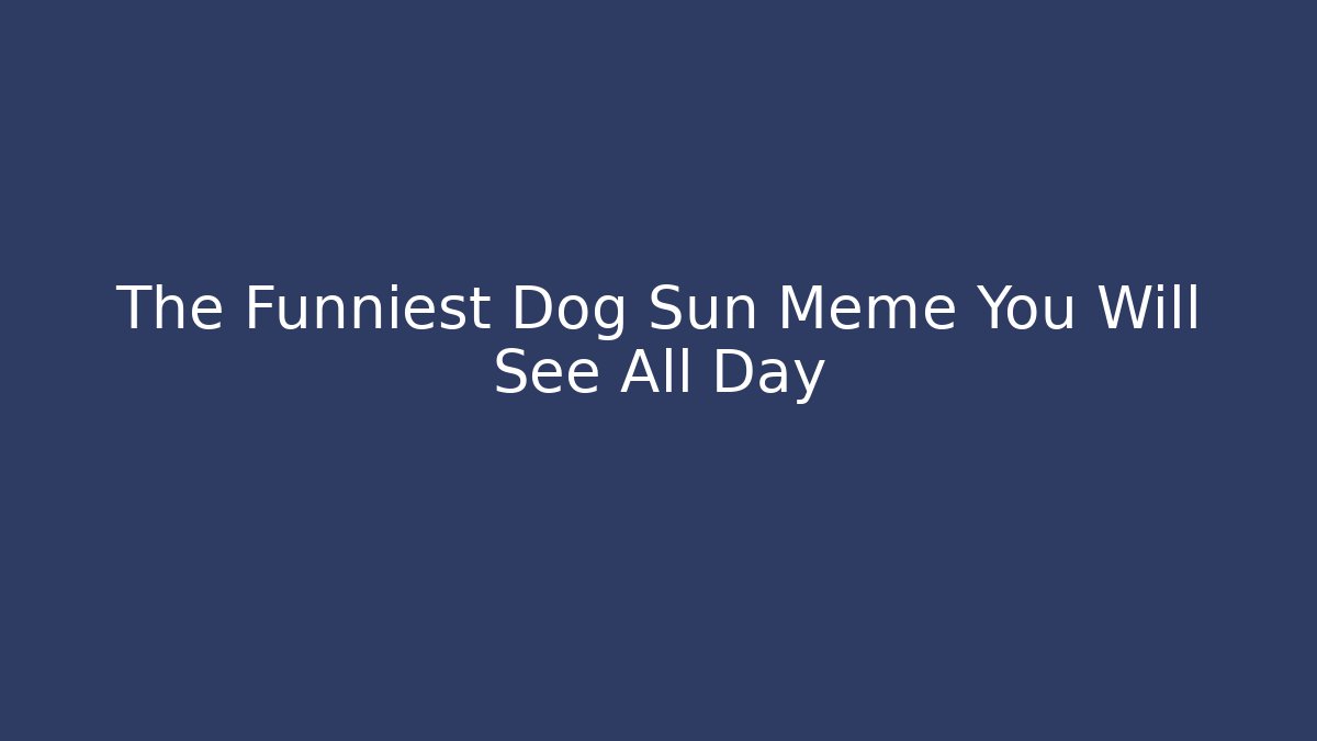 The Funniest Dog Sun Meme You Will See All Day