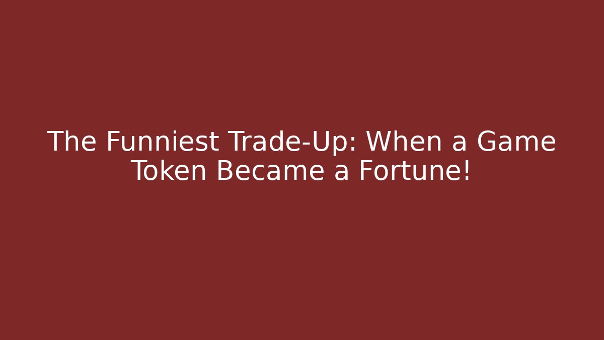 The Funniest Trade-Up: When a Game Token Became a Fortune!