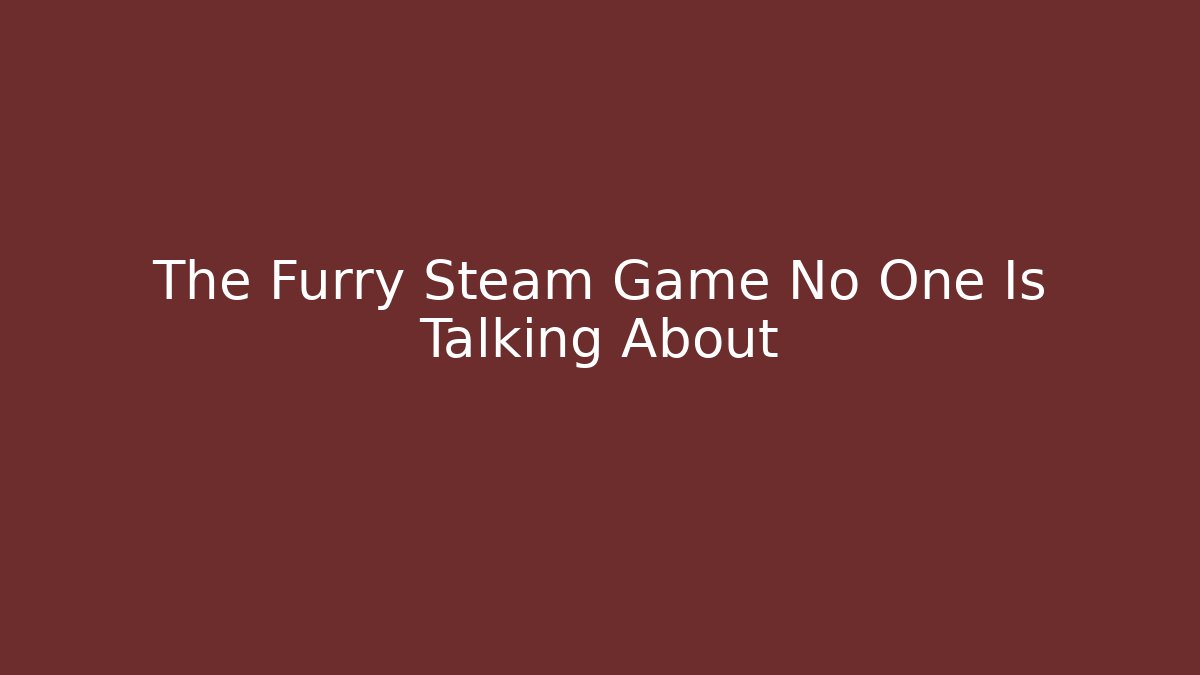 The Furry Steam Game No One Is Talking About - Critter Realm