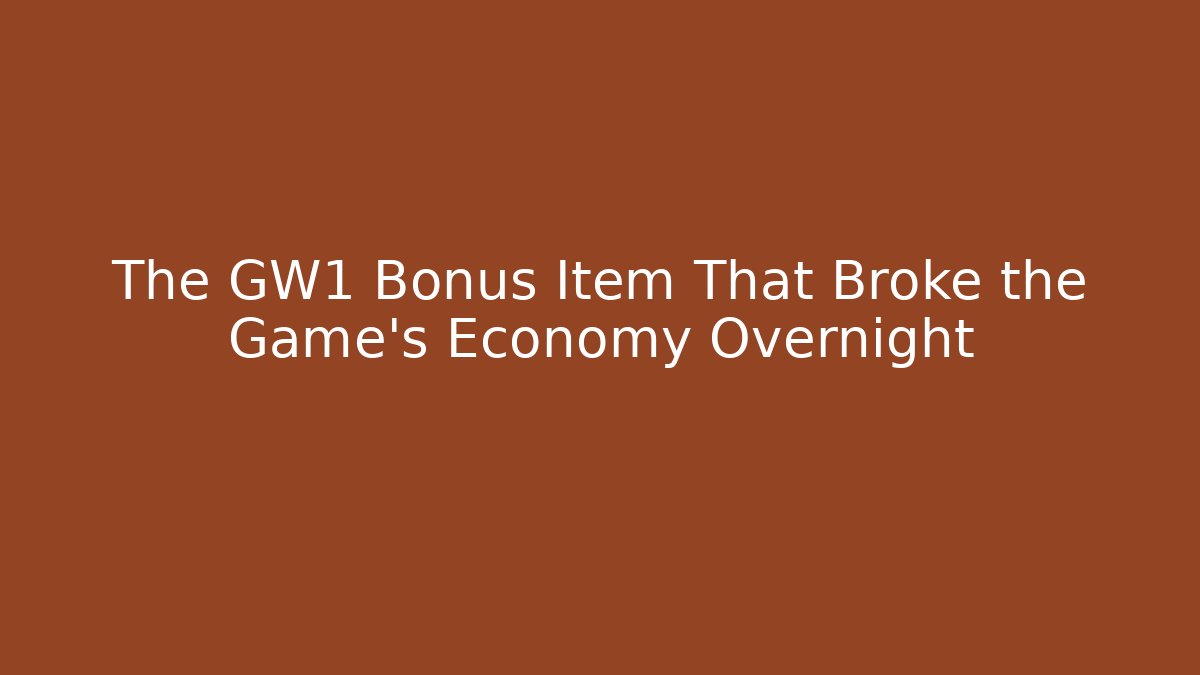 The GW1 Bonus Item That Broke the Game's Economy Overnight