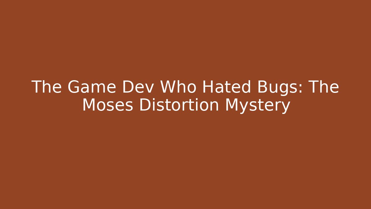 The Game Dev Who Hated Bugs: The Moses Distortion Mystery