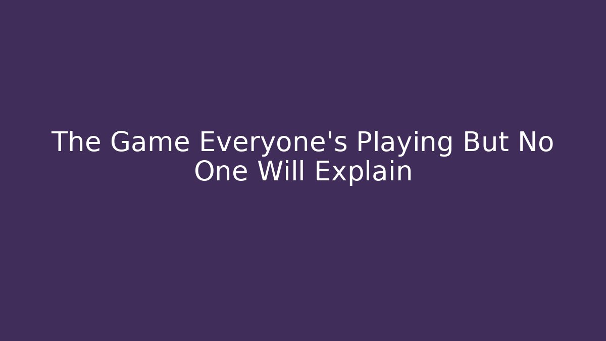 The Game Everyone's Playing But No One Will Explain - Critter Realm