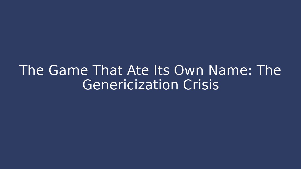 The Game That Ate Its Own Name: The Genericization Crisis - Critter Realm