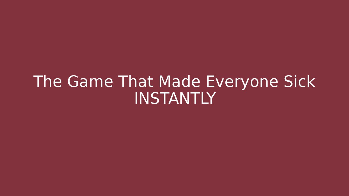 The Game That Made Everyone Sick INSTANTLY - Critter Realm