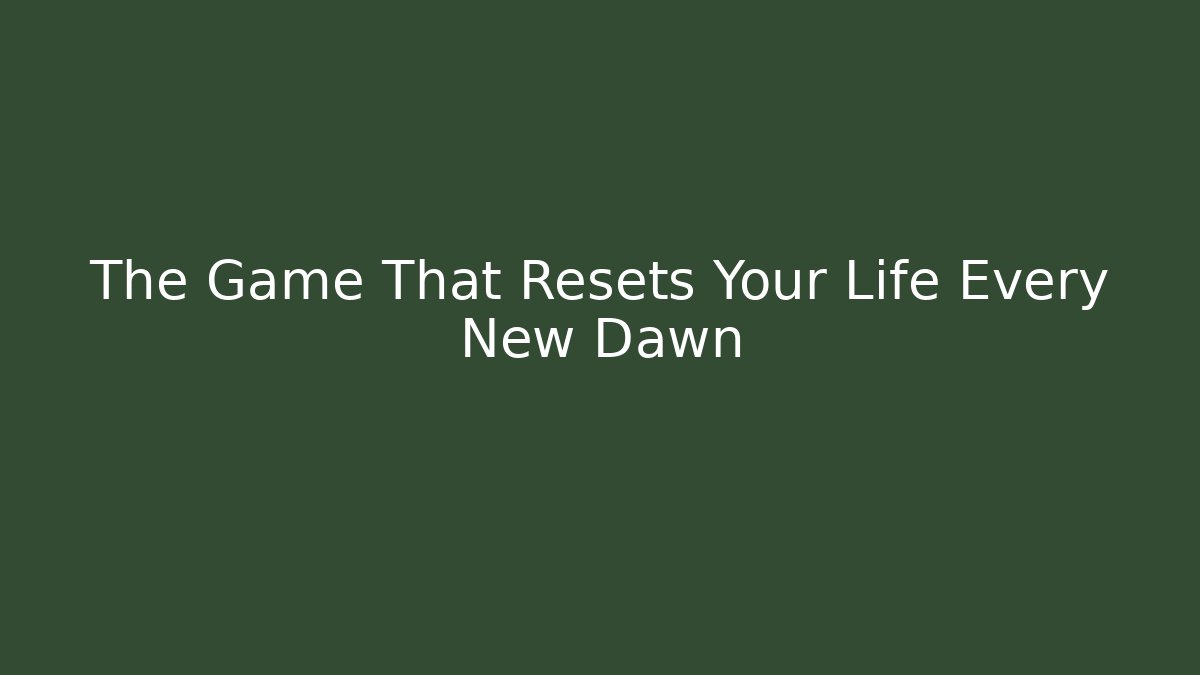 The Game That Resets Your Life Every New Dawn