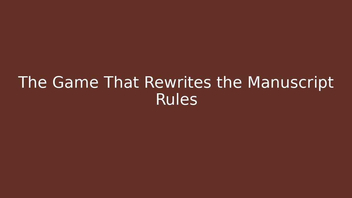 The Game That Rewrites the Manuscript Rules - Critter Realm